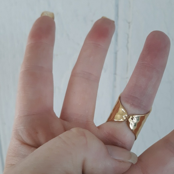 New Titanium Window Druzy Adjustable Gold Ring. - Picture 6 of 6